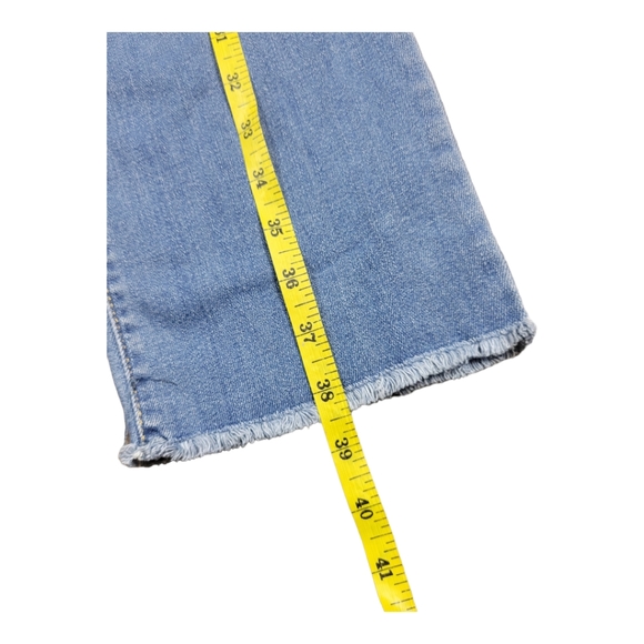 NEW Isabel maternity High Rise Over Belly Cropped Distressed Straight Jeans Sz 2 - Picture 3 of 11